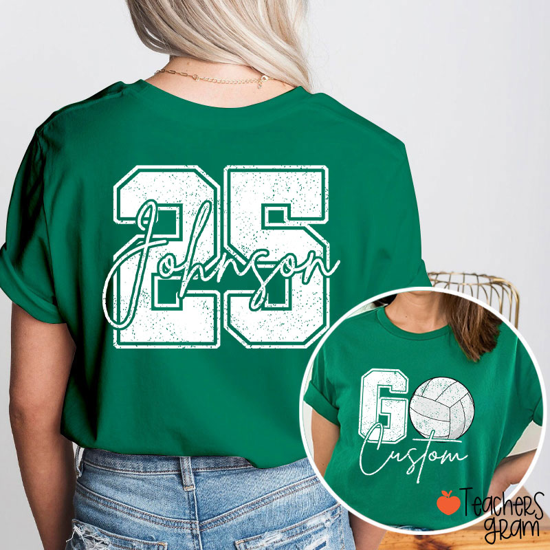 Personalized Mascot And Sport Go School Spirit Teacher Two Sided T-Shirt