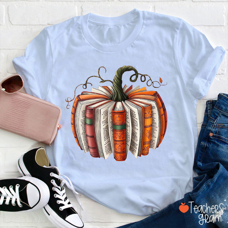 Pumpkin Book Teacher T-Shirt