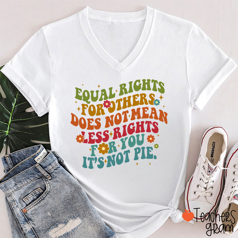 Equal Rights Is Not A Pie Teacher Female V-Neck T-Shirt