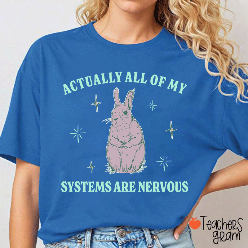 Actually All Of My Systems Are Nervous Teacher T-Shirt