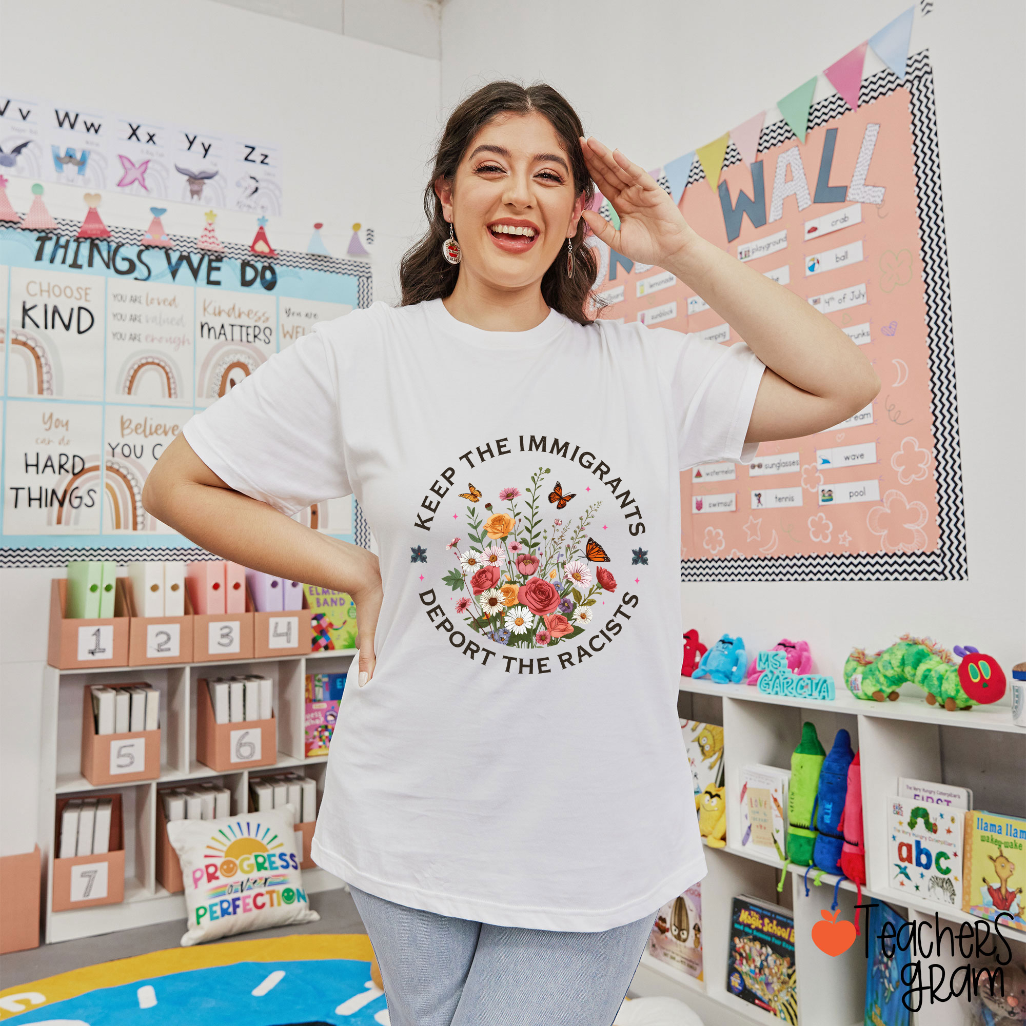 Keep The Immigrants Deport The Racists Teacher T-Shirt