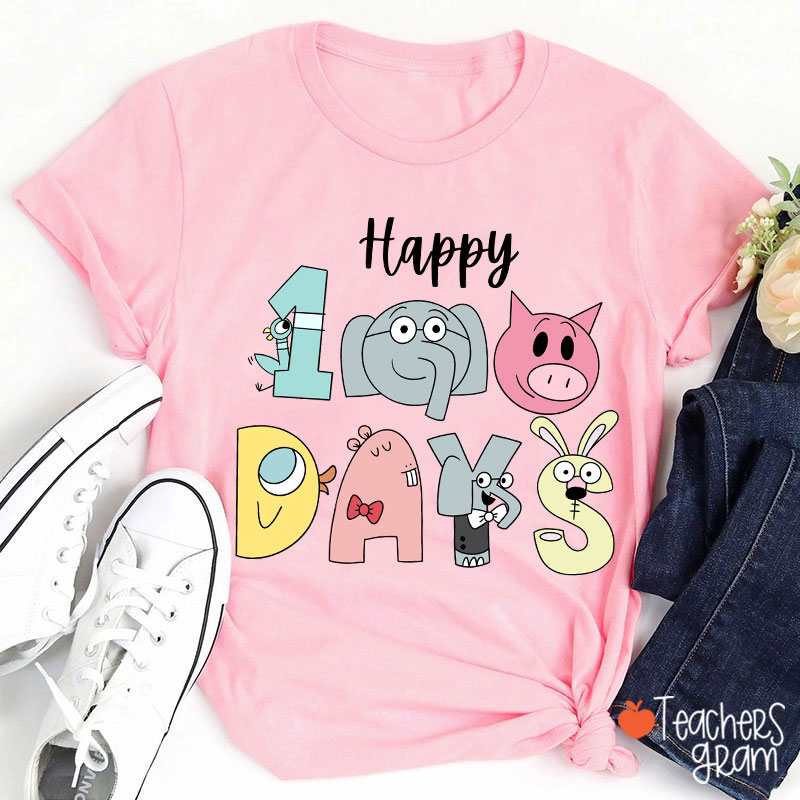 Happy 100 Days Children's Books Teacher T-Shirt