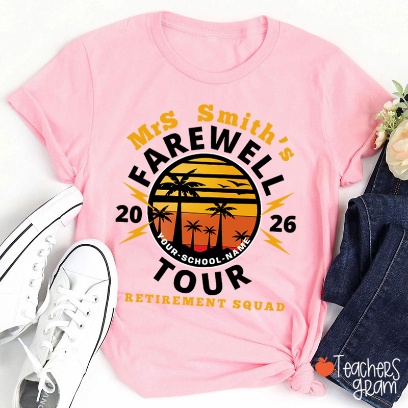 Personalized Teacher's Farewell Tour Retirement Squad Teacher T-Shirt