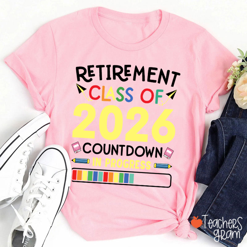 Personalized Countdown On Progress Retirement Teacher T-Shirt