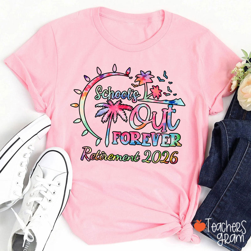 Personalized Tie Dye Style Retirement Teacher T-Shirt