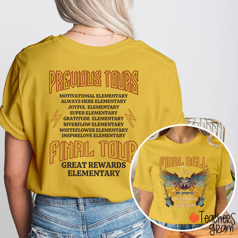 Personalized Funny Retirement Countdown Teacher Two Sided T-Shirt