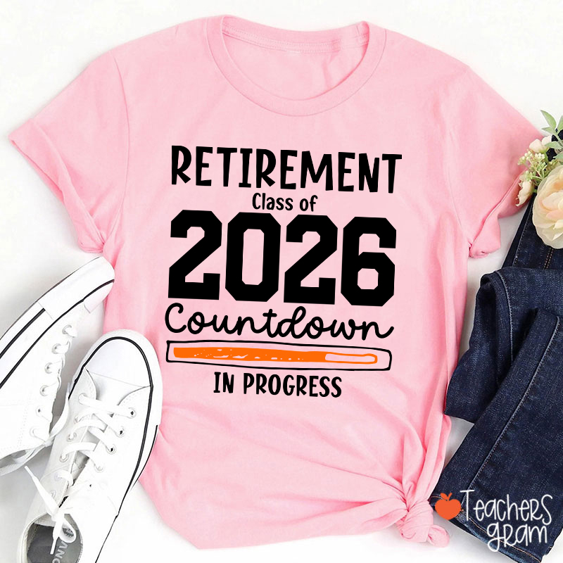 Personalized Year Retirement Countdown In Progress Teacher T-Shirt