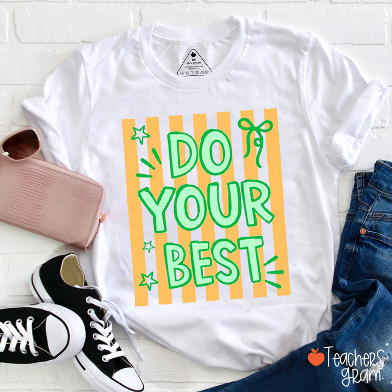 Personlized Text Bright Color Motivational Words Teacher T-Shirt
