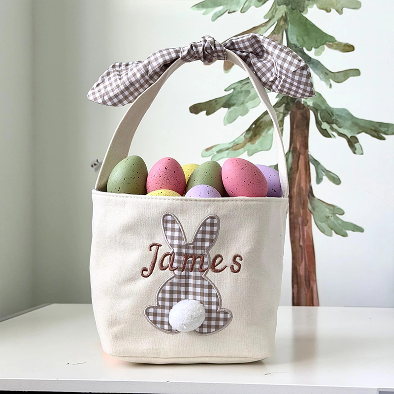 Personalized Embroidered Easter Toddler Egg Hunt Bucket