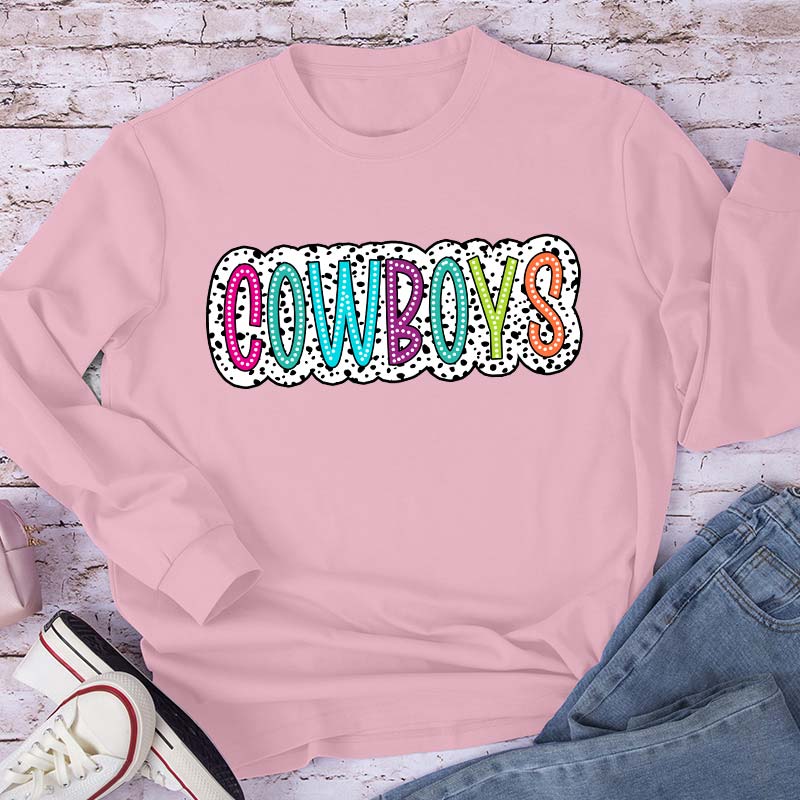 Personalized Mascot Polka Dot Game Day Teacher Long Sleeve T-Shirt