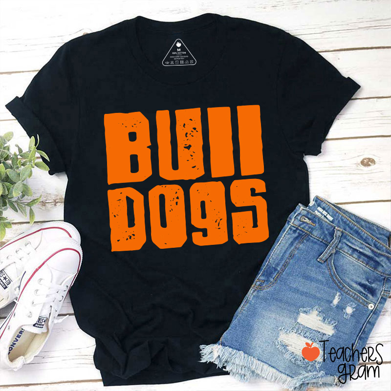 Personalized Distressed Bold Mascot Text Teacher T‑Shirt