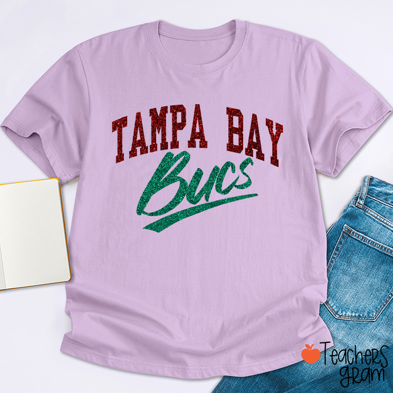 Personalized Mascot Retro Glitter Sport Fan Teacher T‑Shirt