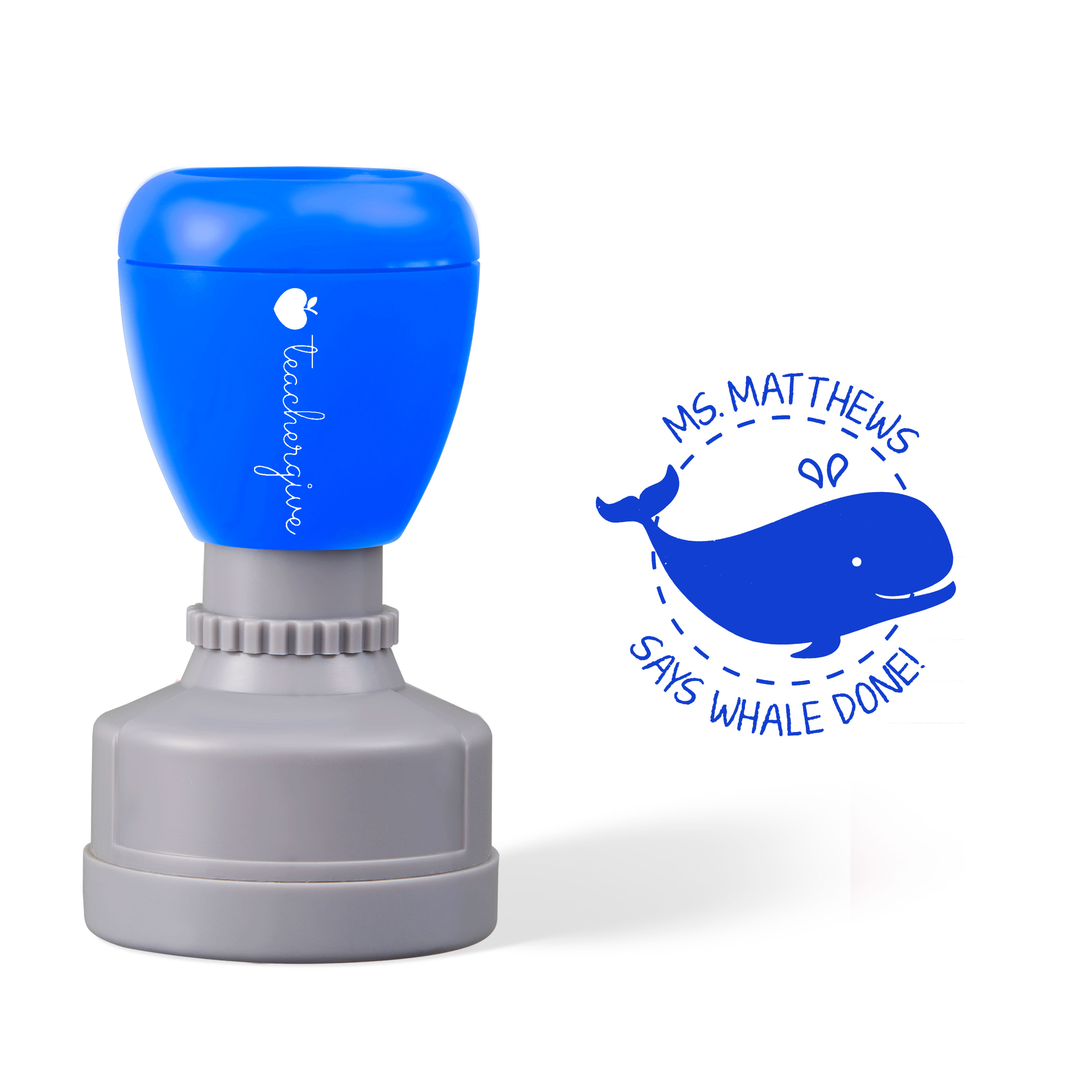 Personalized Whale Done Teacher Stamp
