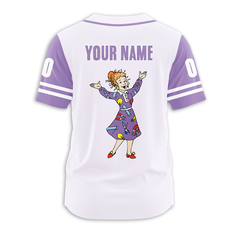Personalized Name And Number Cartoon Character Teacher Baseball Jersey