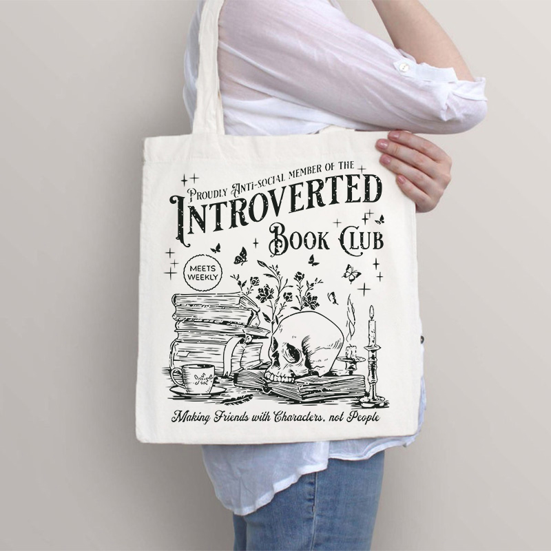 Introverted Book Club Teacher Tote Bag
