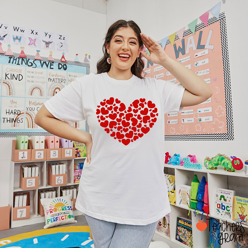 Heart Valentine's Day Teacher T-Shirt