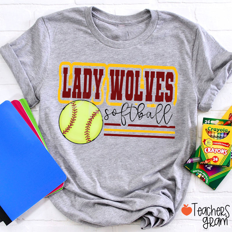 Personalized Mascot And Sport School Spirit Contrast Color Design Teacher T-Shirt