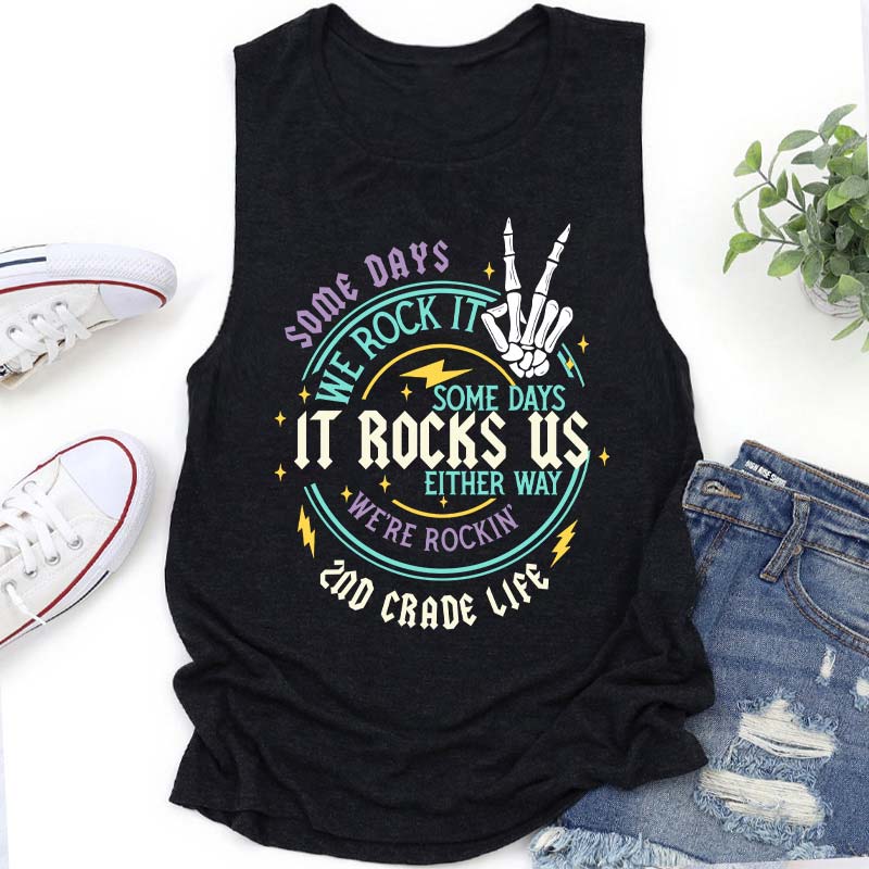 Personalized Grade Rock This School Teacher Tank Top