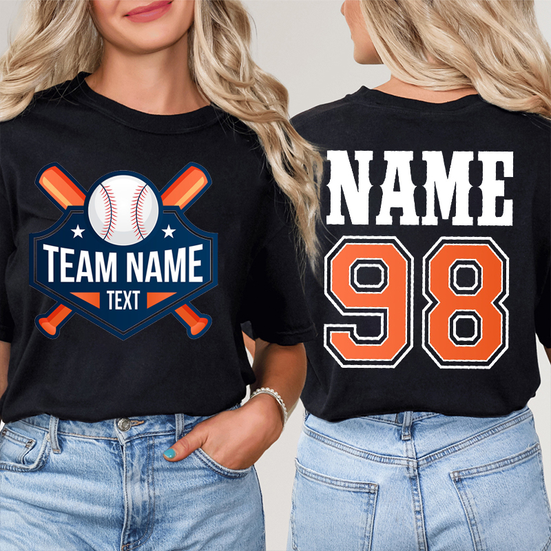 Personalized Mascot And Icon Baseball Teacher Two Sided T-Shirt