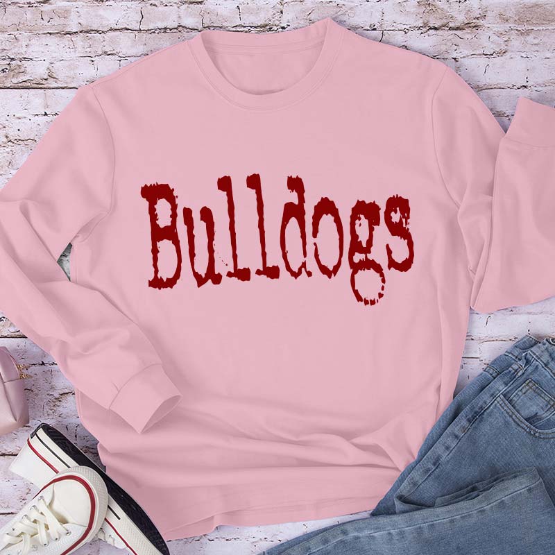 Personalized Mascot Printer Fonts Game Day Teacher Long Sleeve T-Shirt