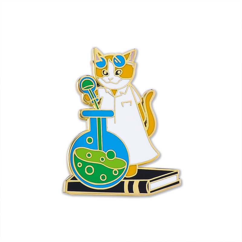 Cat Scientist Teacher Pin