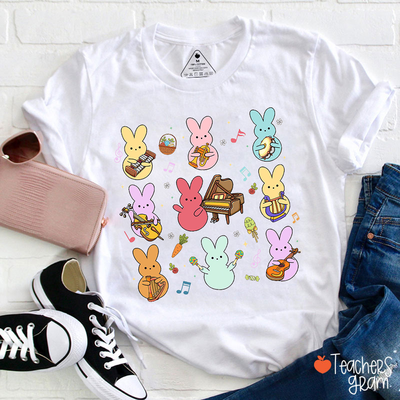 Bunny Music Teacher T-Shirt