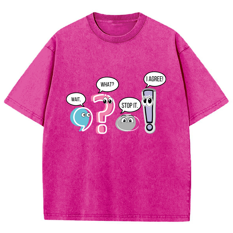 Grammar Wait What Stop It I Agree Teacher Washed T-Shirt