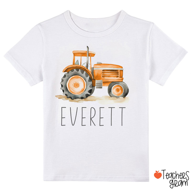 Personalized Tractor Boho Natural Class T-Shirt