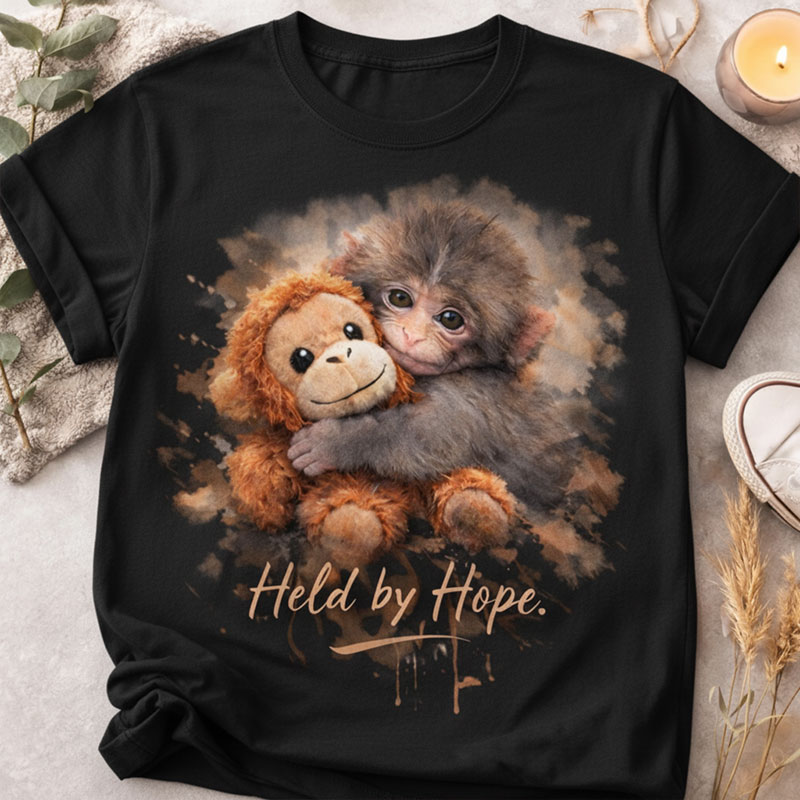 Held By Hope Punch Monkey Teacher Printed Super Soft T-Shirt