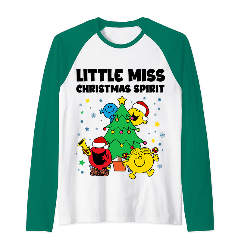 Miss Christmas Spirit Teacher Raglan Long Sleeve T-Shirt