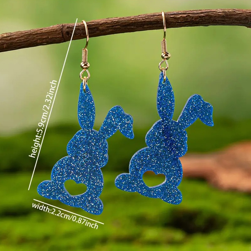Hollow Heart Rabbit Teacher Acrylic Earrings