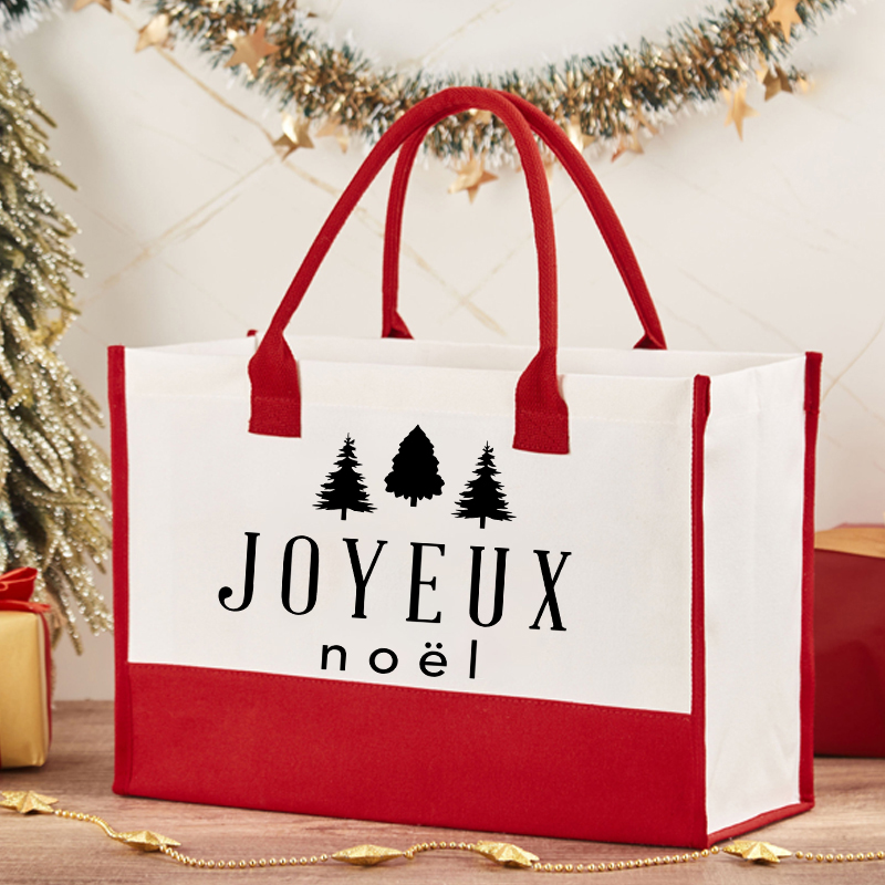 Joyeux Noël Christmas French Teacher Cotton Tote Bag