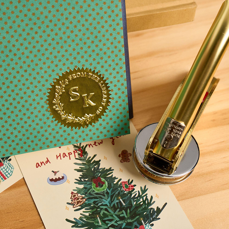 Personalized Initials Book Lover Teacher Embosser