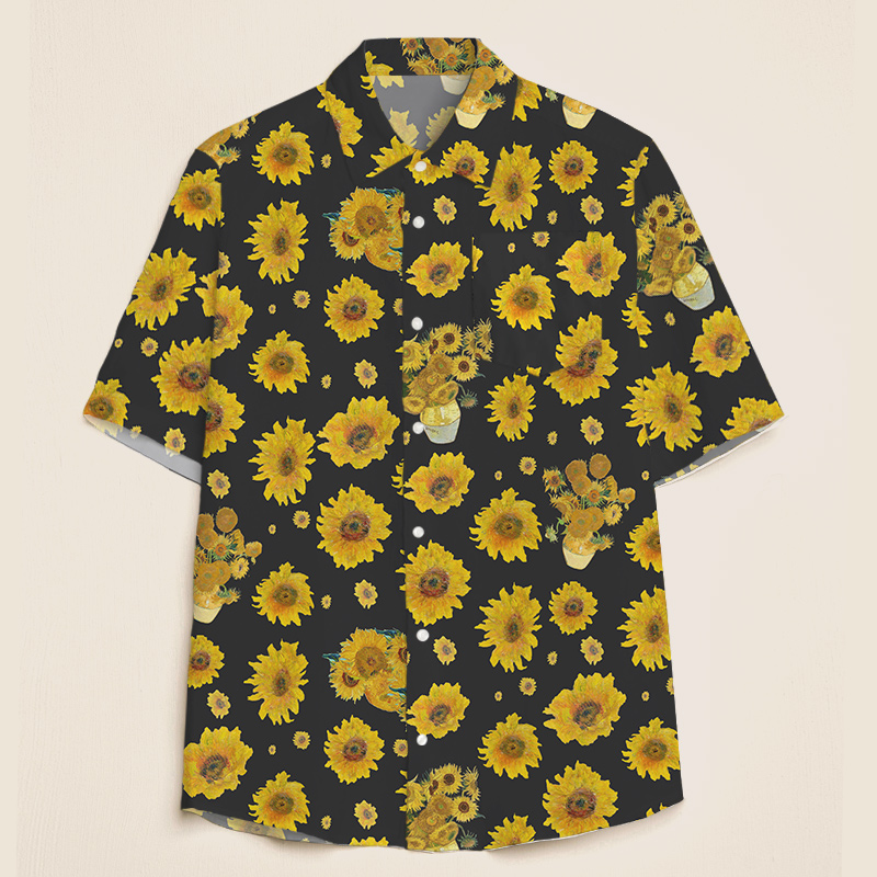 Art Sunflower Teacher Short Sleeve Shirt