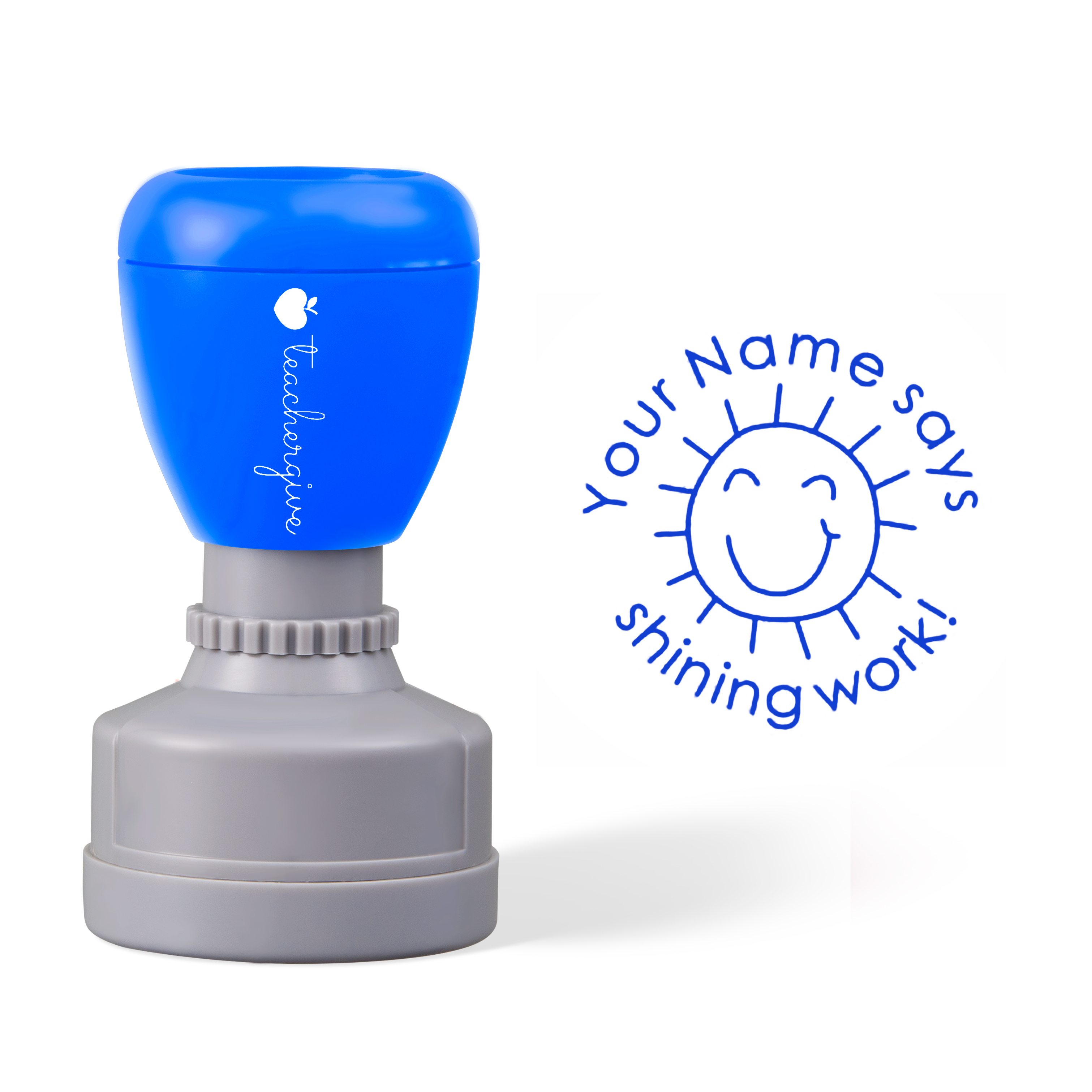 Personalized Shining Work Teacher Stamp
