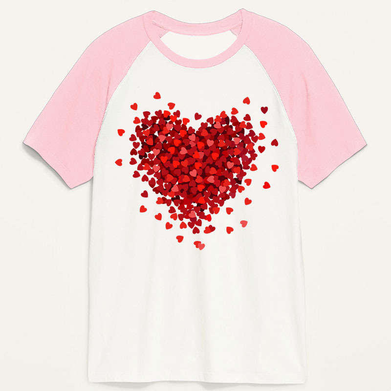 Let Love Fill Your Heart Teacher Raglan T-Shirt