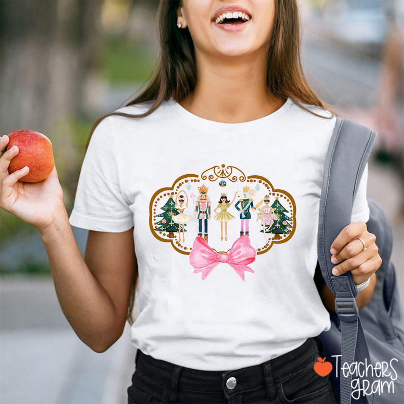 Nutcracker Bow Christmas Dance Teacher T-Shirt