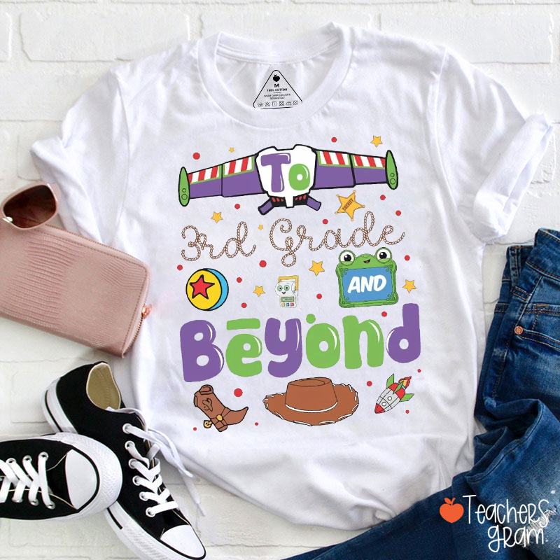 Personalized Grade To And Beyond Space Cowboy Teacher T-Shirt