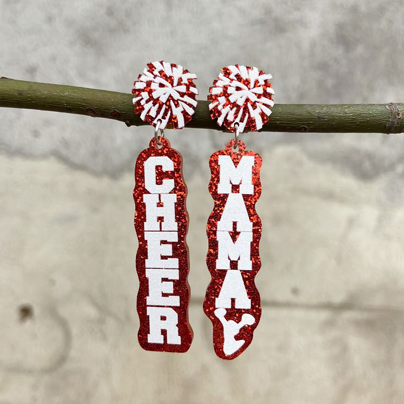 Cheer Mama Letter Mother's Day Teacher Acrylic Earrings
