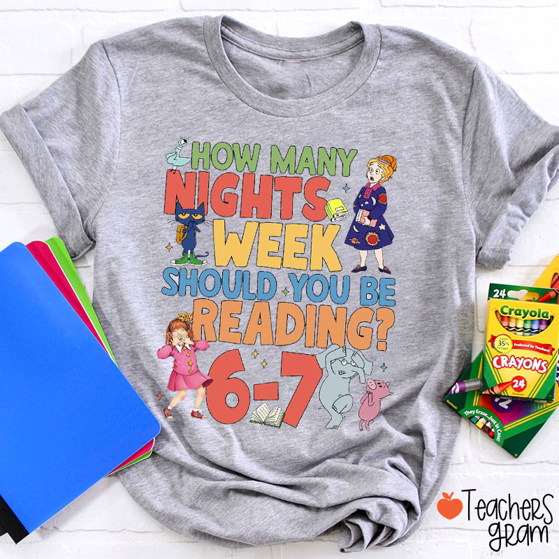 Six Seven Reading Children's Books Teacher T-Shirt