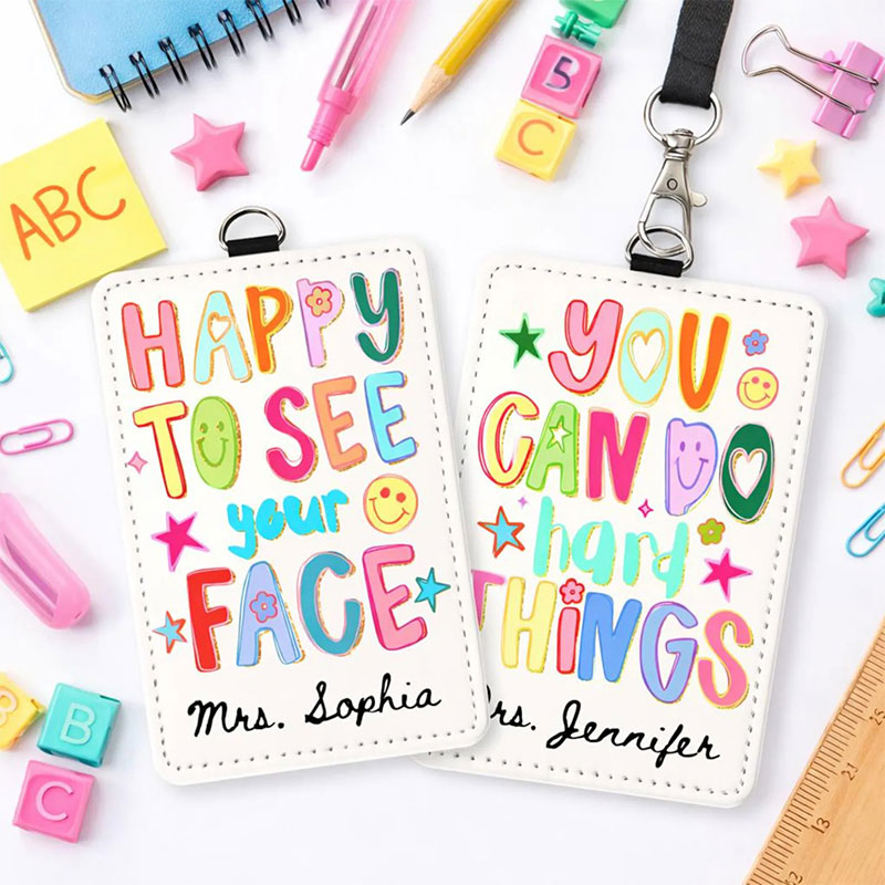 Personalized Name Motivational Teacher Card Holder