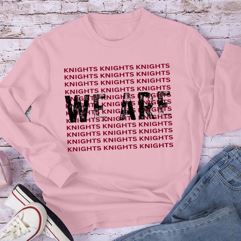 Personalized Mascot We Are School Spirit Teacher Long Sleeve T-Shirt