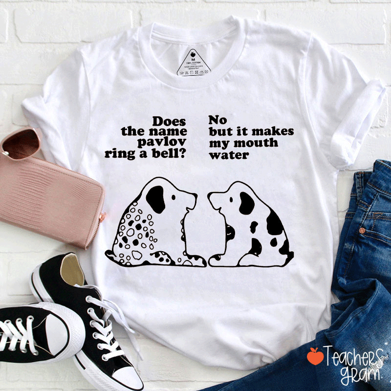 Two Black Spotted Dogs Talking Teacher T-Shirt