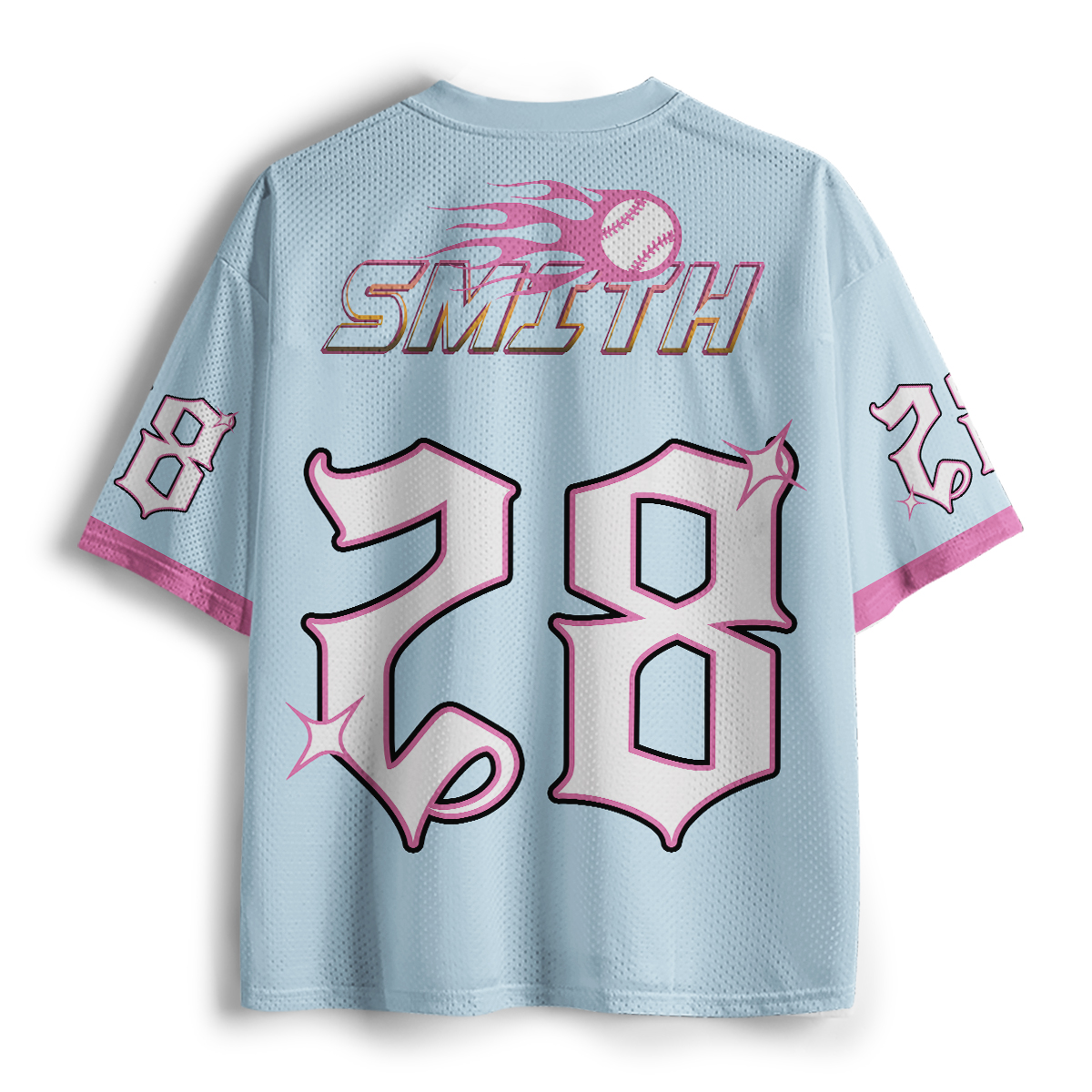 Personalized Name And Grade Flame Baseball Teacher Mesh Jersey