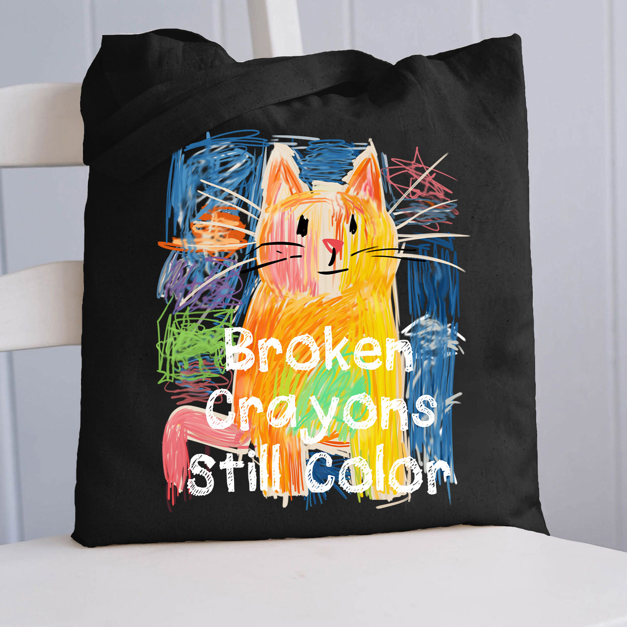 Broken Crayons Still Color Cat Tote Bag