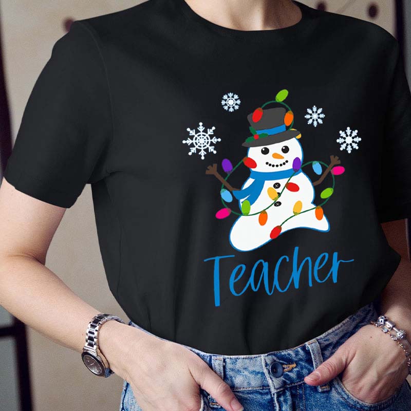 Cute Snowman Teacher T-Shirt