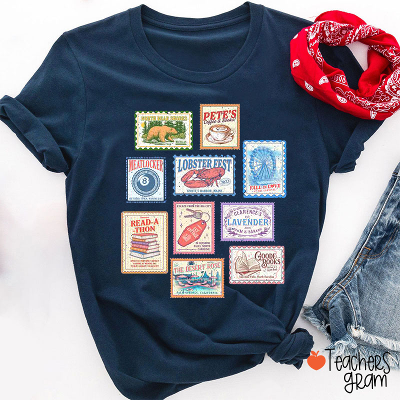 Vintage American Stamps Teacher T-Shirt
