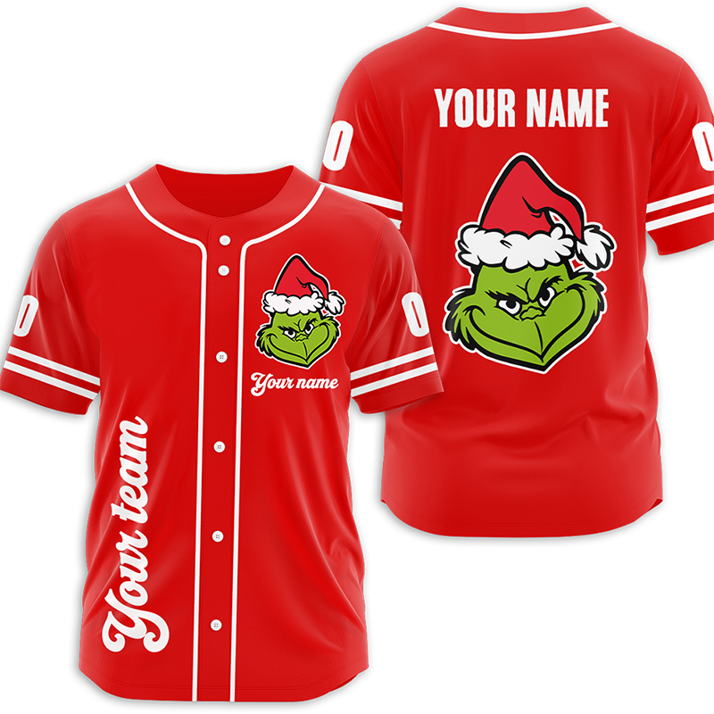 Personalized Name Mean Guy With Santa Hat Teacher Baseball Jersey