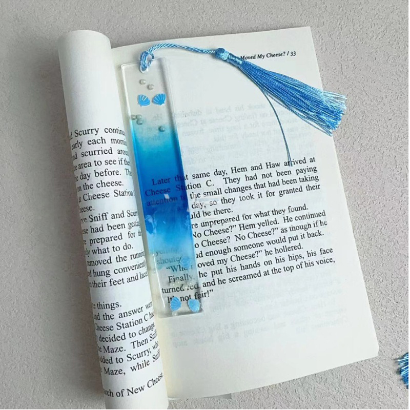 Ocean-Themed Resin Epoxy Teacher Bookmark