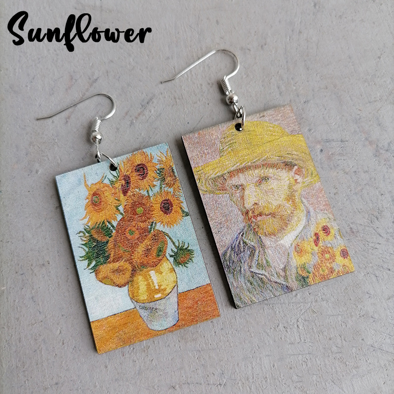 Artist Oil Painting Teacher Wooden Earrings